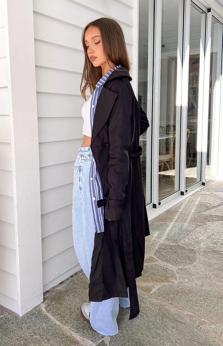 Santos Black Trench Coat - Image 9