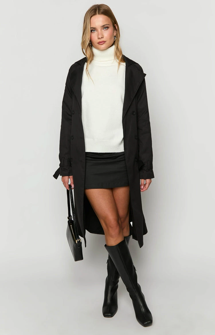 Santos Black Trench Coat - Image 3
