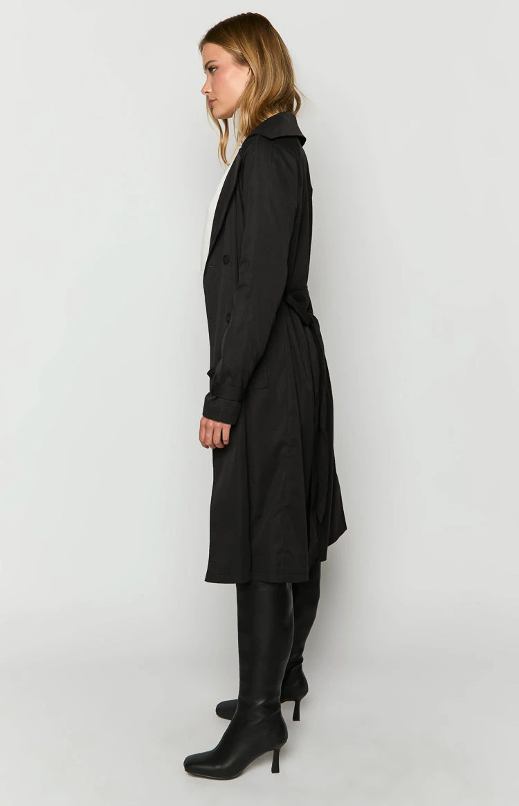 Santos Black Trench Coat - Image 4