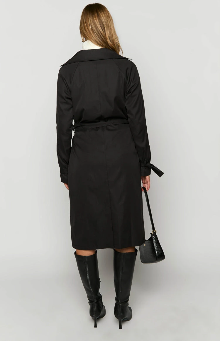 Santos Black Trench Coat - Image 5
