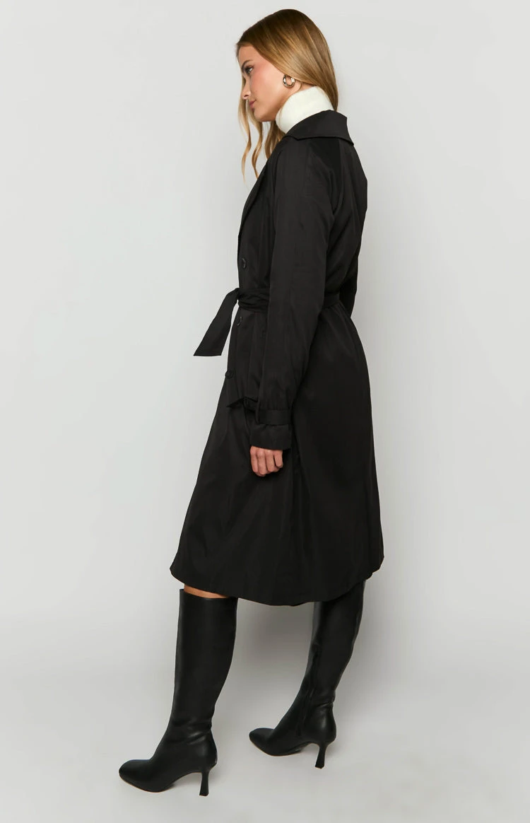 Santos Black Trench Coat - Image 6