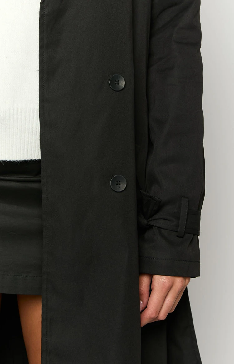 Santos Black Trench Coat - Image 7
