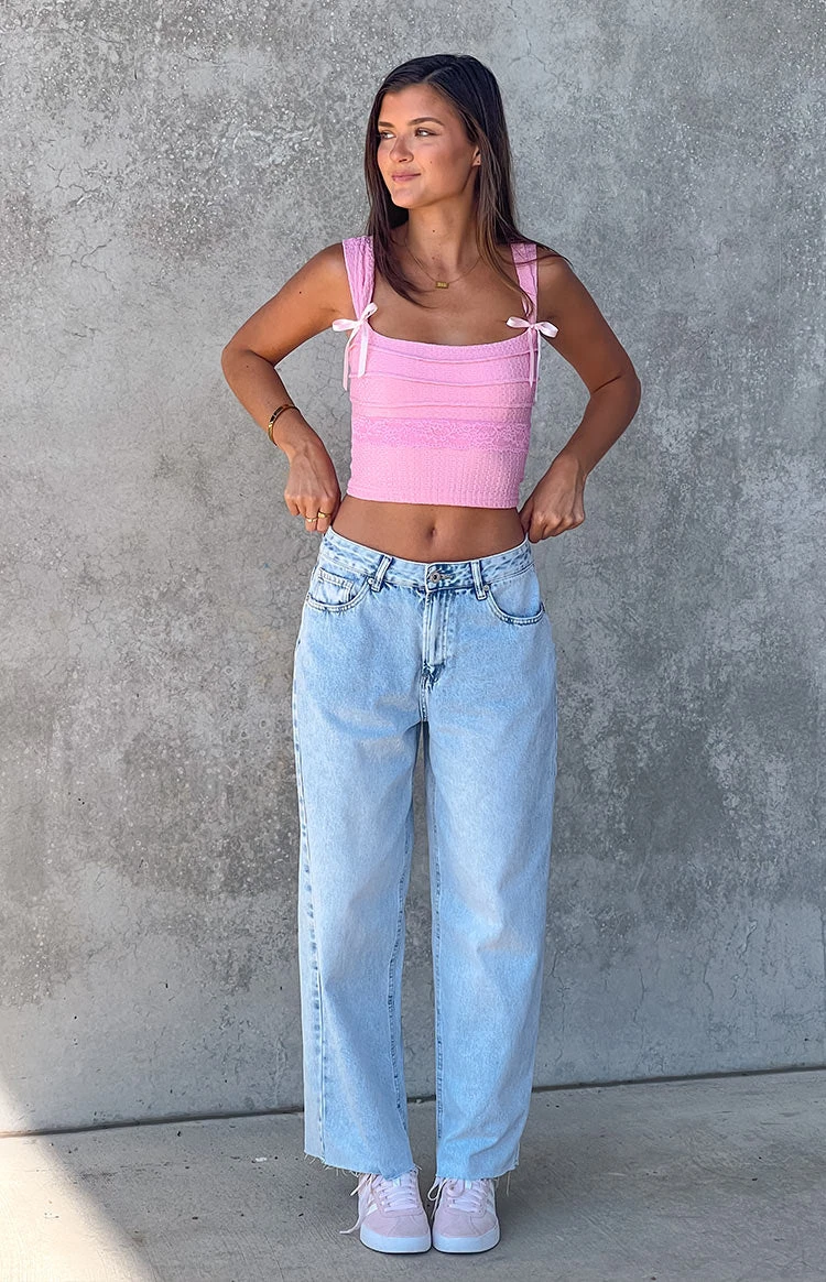 She's Yours Vintage Blue Denim Wide Leg Boyfriend Jeans - Image 7