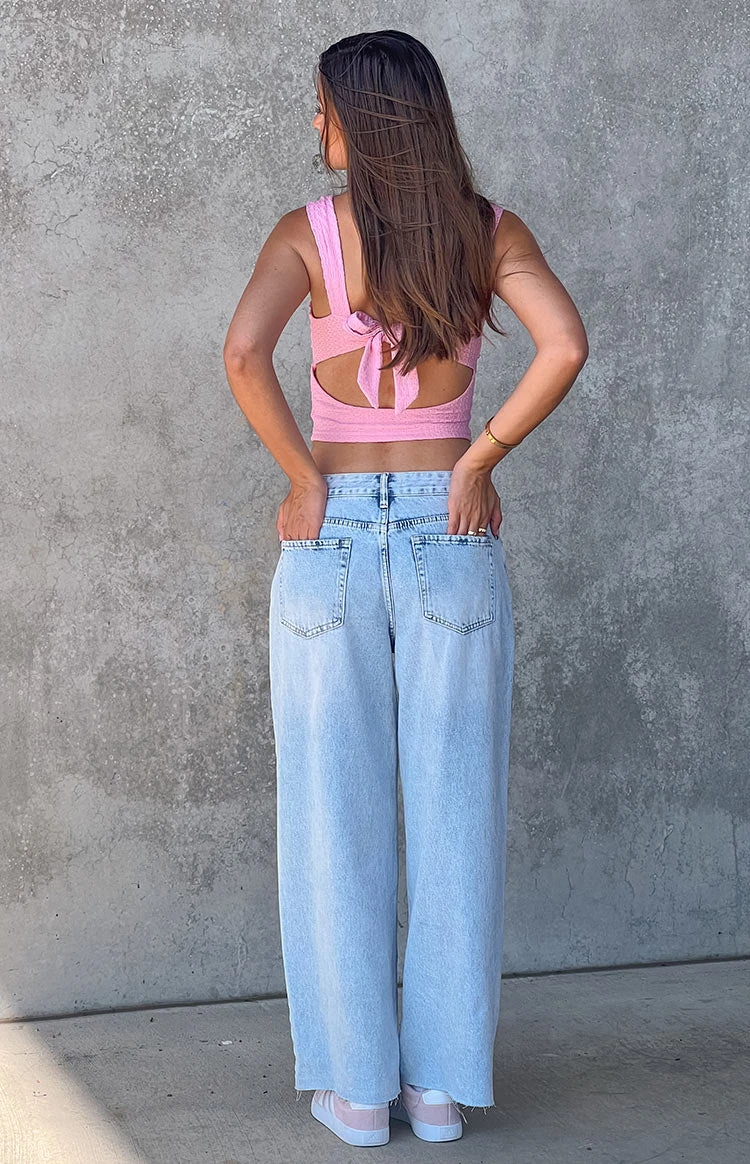 She's Yours Vintage Blue Denim Wide Leg Boyfriend Jeans - Image 8
