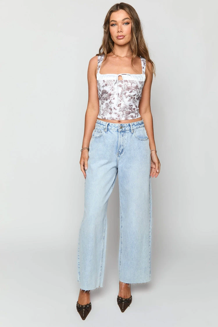 Till Forever Brown Garden Print Top - Image 6