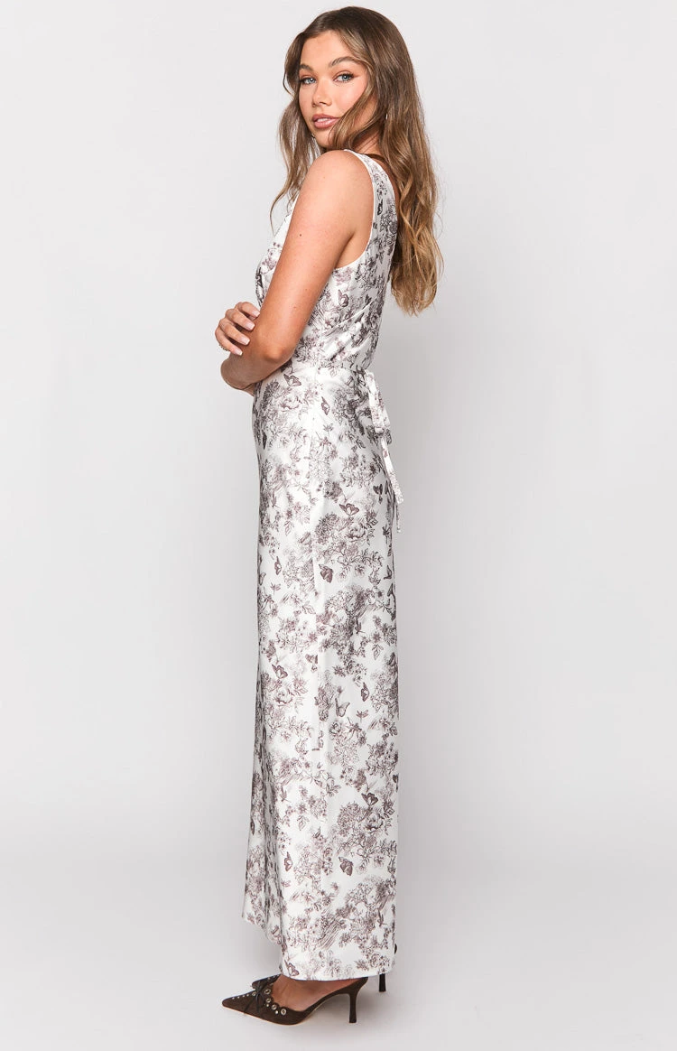 Verlaine Brown Garden Print Maxi Dress - Image 4